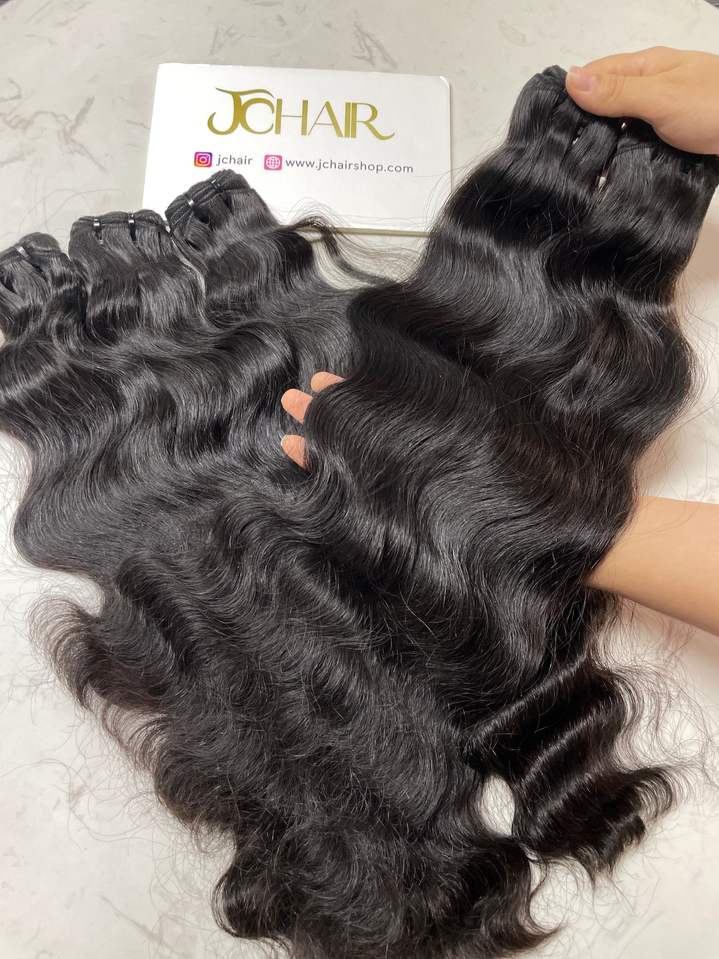 Raw Vietnamese Hair single drawn Bundle #1B - Indian Wavy