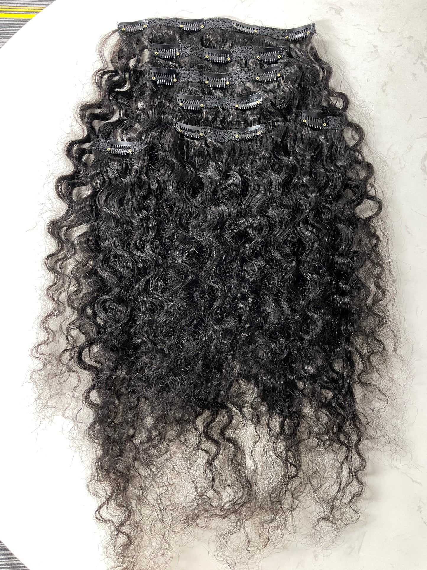 Top Virgin Classic Clip in Extension #1B - Burmese Curly