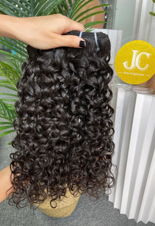 top raw cambodian hair bundle  #1B italian curly