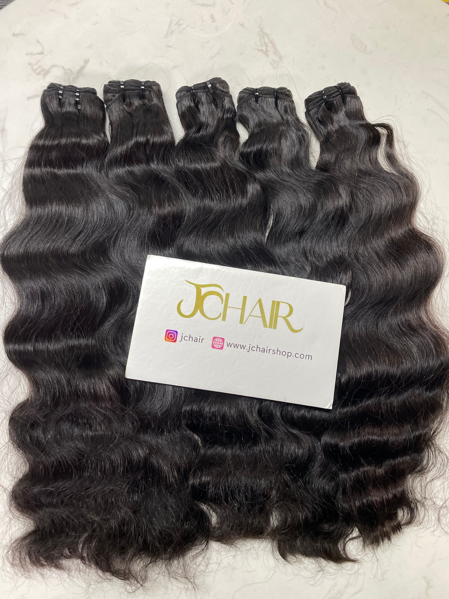 Raw Vietnamese Hair single drawn Bundle #1B - Indian Wavy