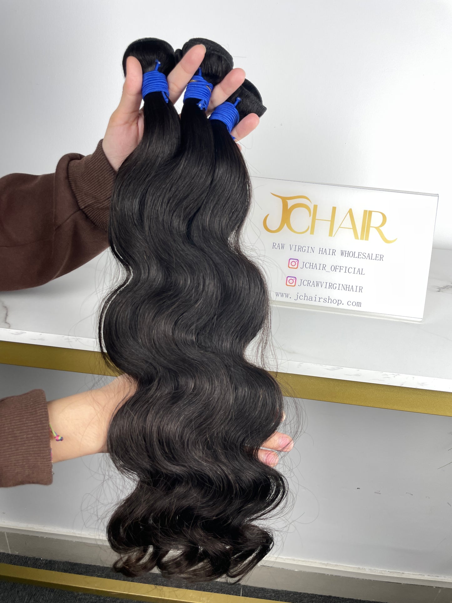 top raw cambodian hair bundle  #1B body wave