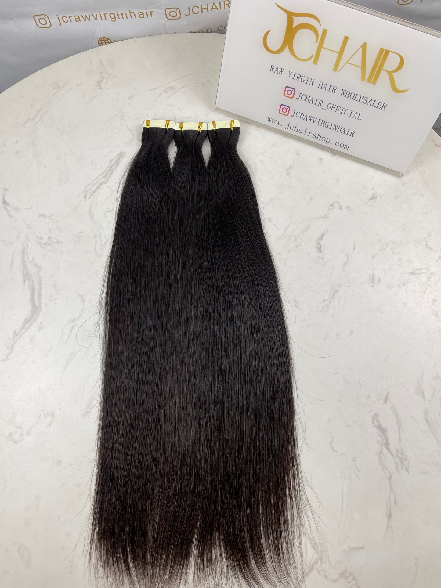 Straight Hair Tape in Hair Extention #1B #Jetblack