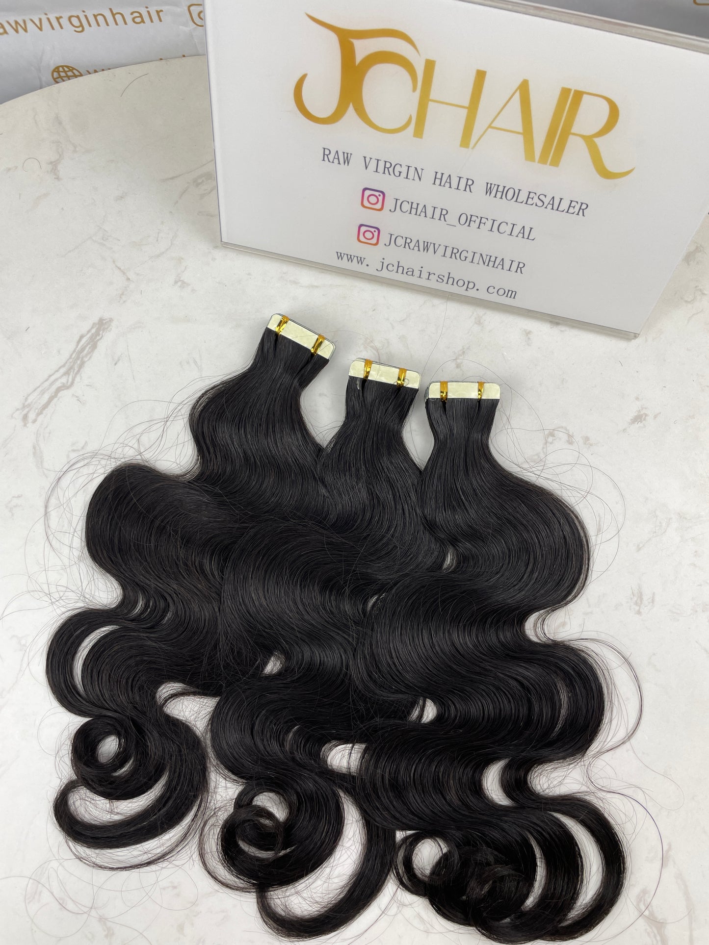 Body Wave Tape in Hair Extention #1B