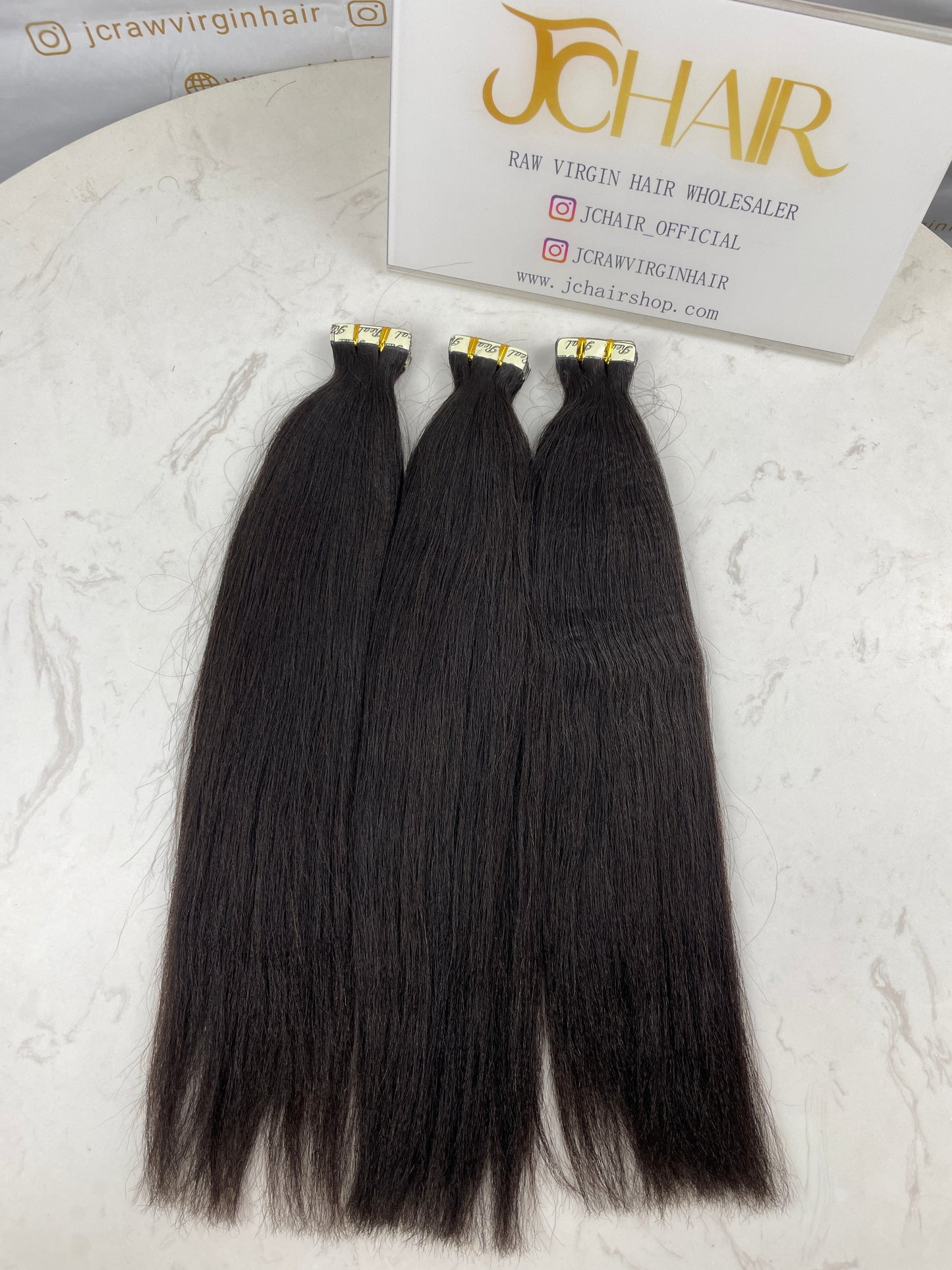 YAki straight tape in extensions #1B