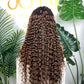 #4 Chocolate Italian Curly Brazilian Hair 13X4 Transparent Lace Wig 180%