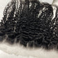 Top Virgin Kinky Curly HD / Transparent Lace Frontal #1B