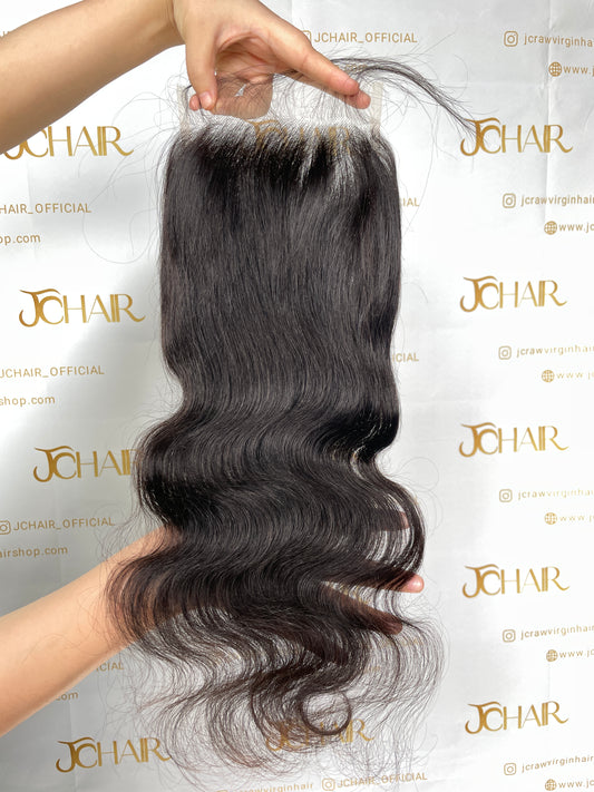 Raw hair Body Wave HD / Transparent Lace Closure #1B