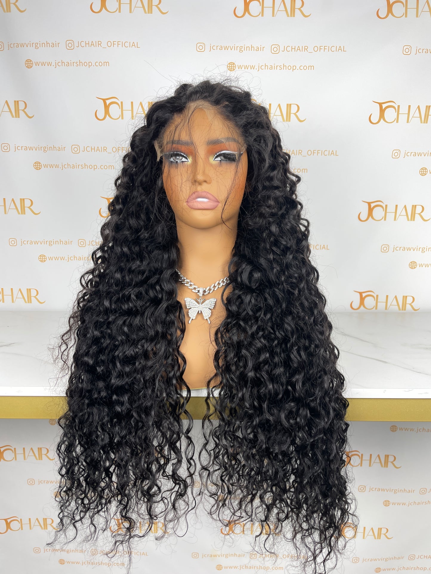 Top Burmese Virgin Hair 4x4 5x5 6X6 7X7 HD Closure Wig - Italian Curly #1B