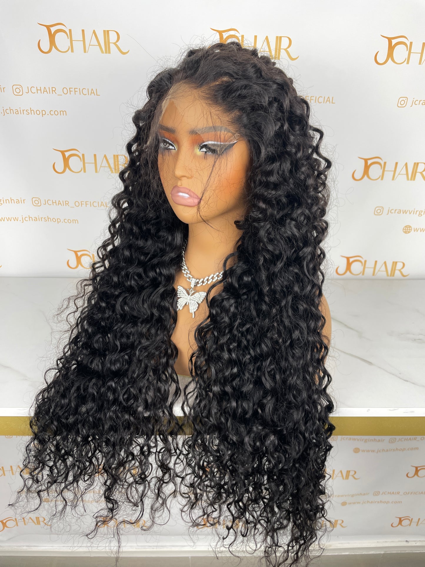 Top Burmese Virgin Hair 4x4 5x5 6X6 7X7 HD Closure Wig - Italian Curly #1B