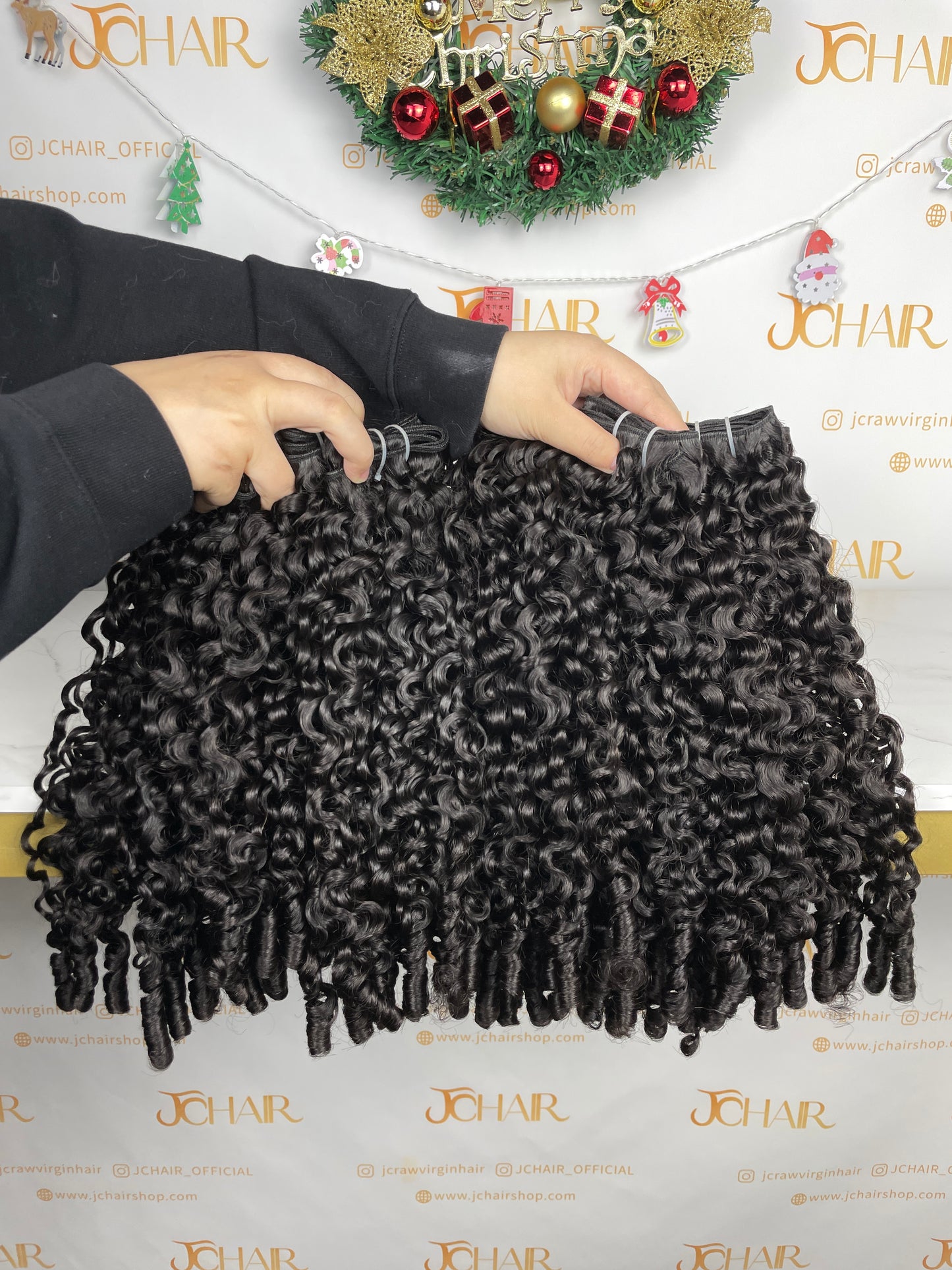 Top Burmese Virgin Hair Spanish Spiral Curly Bundle #1B