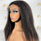 Top Burmese Virgin Hair 4x4 5x5 6X6 7X7 HD Closure Wig - Kinky Straight #1B