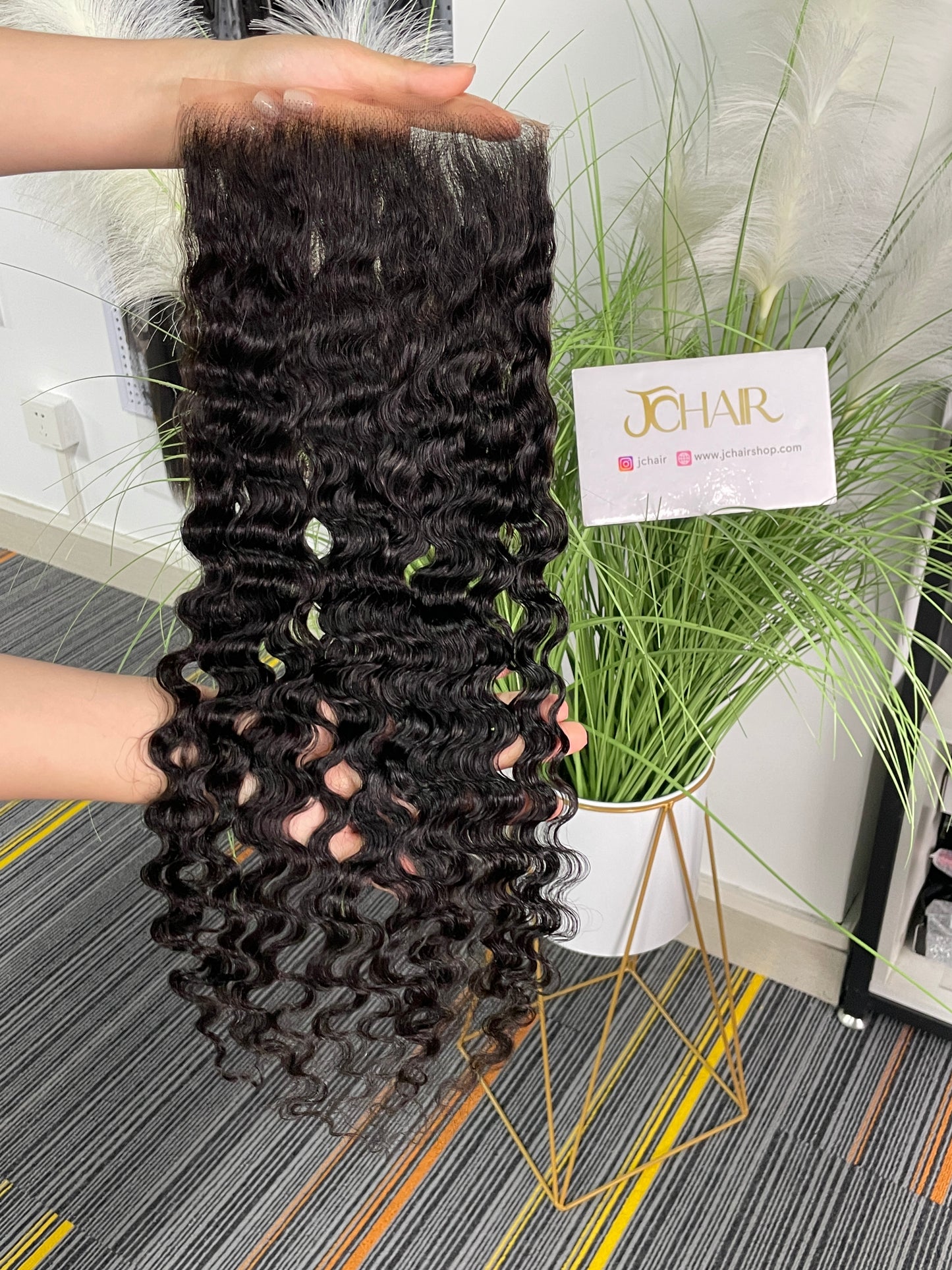 Top Virgin Burmese Curly HD Lace Closure #1B