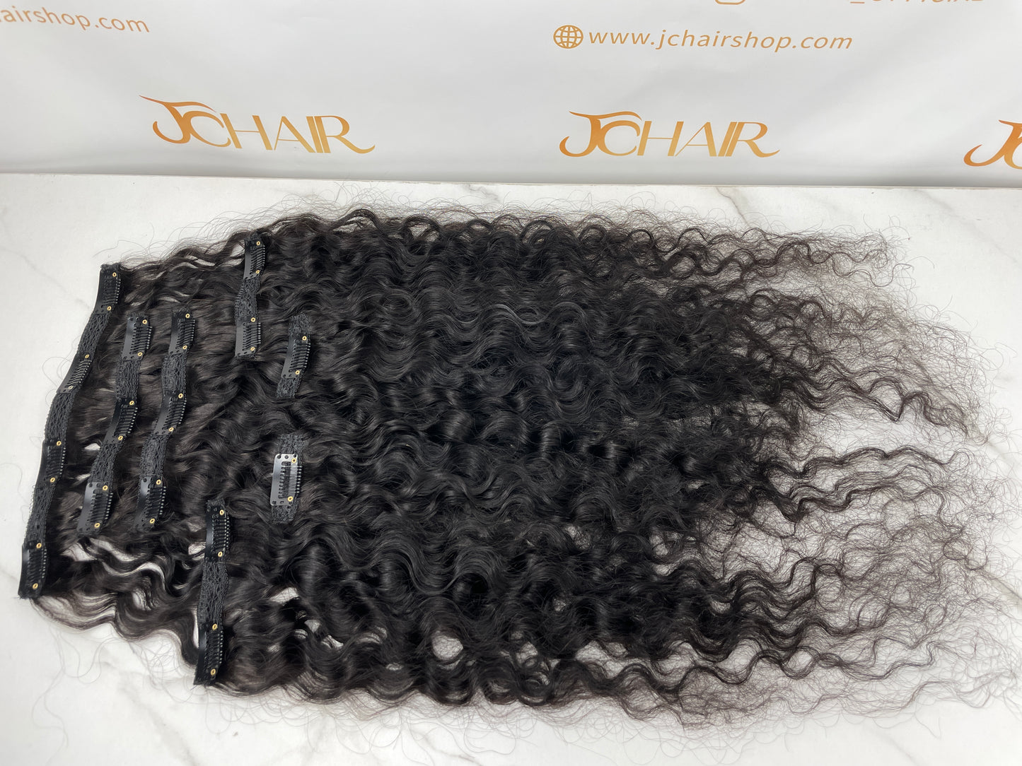 Top Virgin Classic Clip in Extension #1B - Burmese Curly