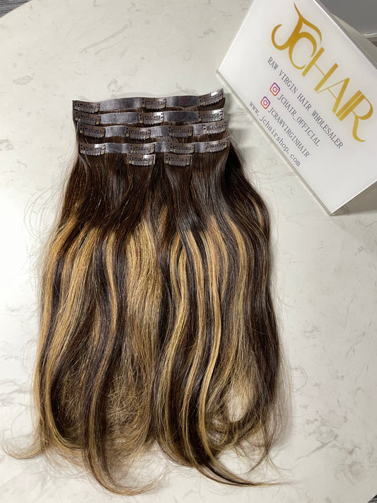 Straight Seamless Clip in Hair Extention #4/27
