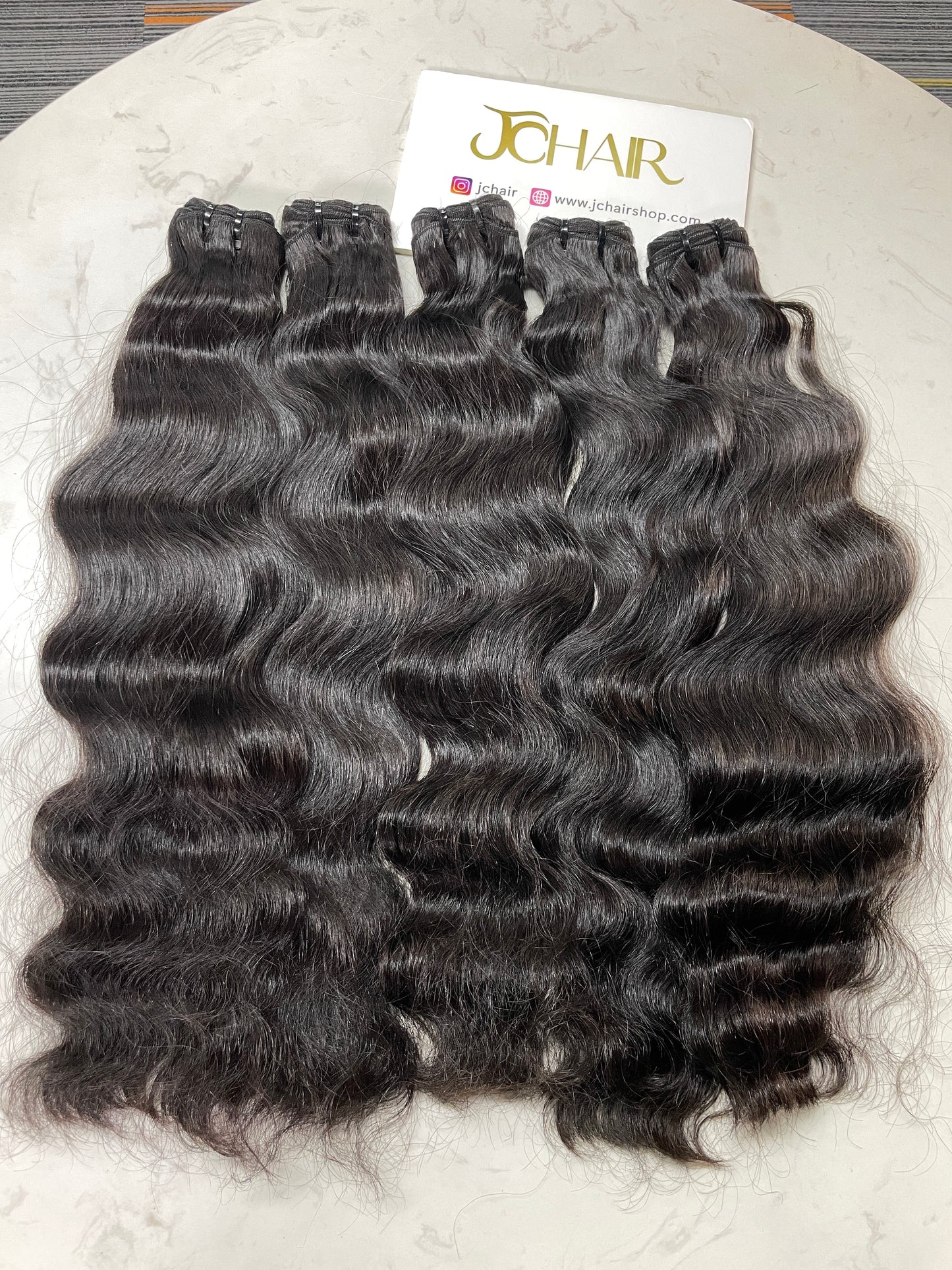 Raw Vietnamese Hair single drawn Bundle #1B - Indian Wavy