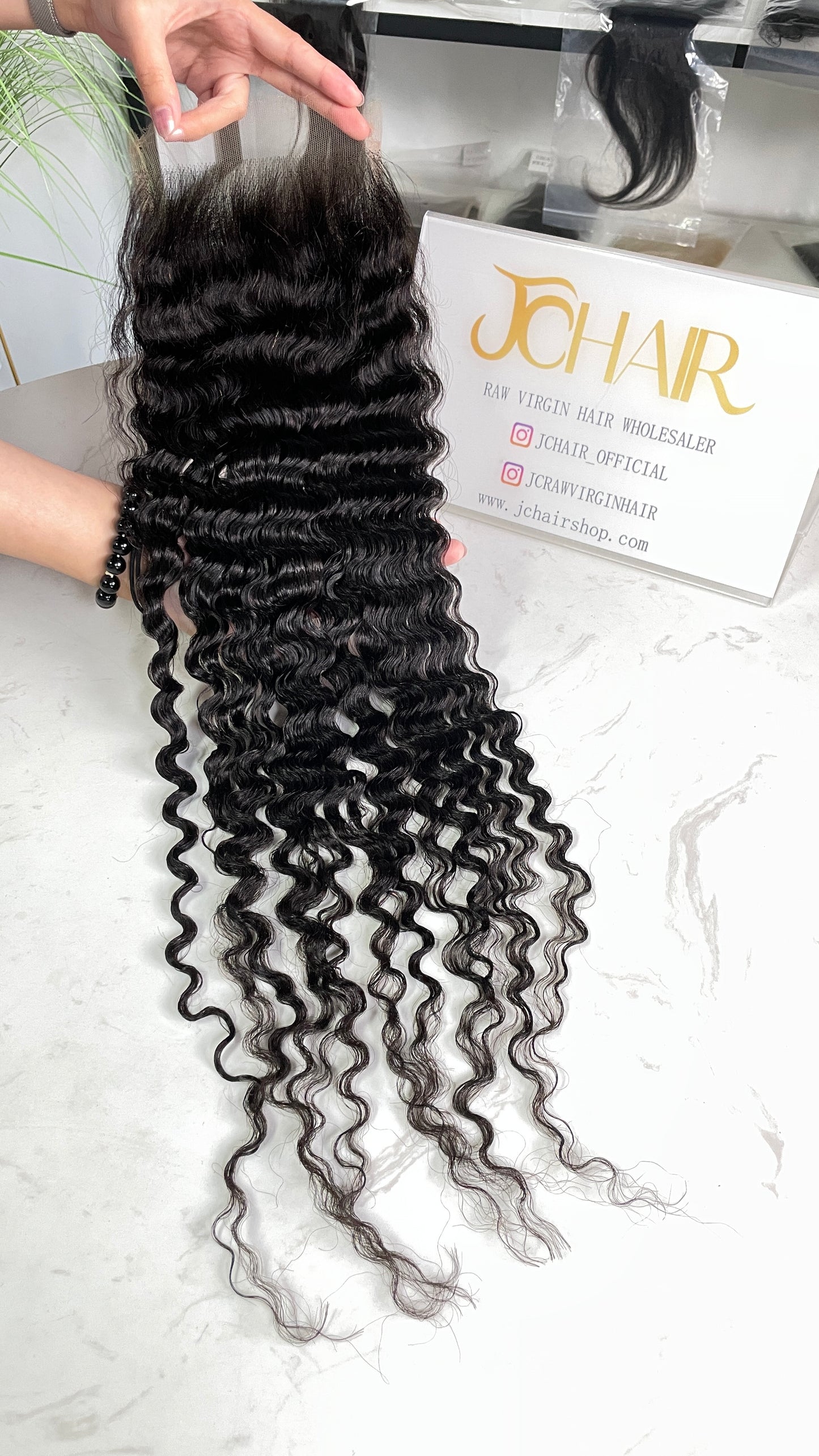 Top Virgin Burmese Curly HD Lace Closure #1B