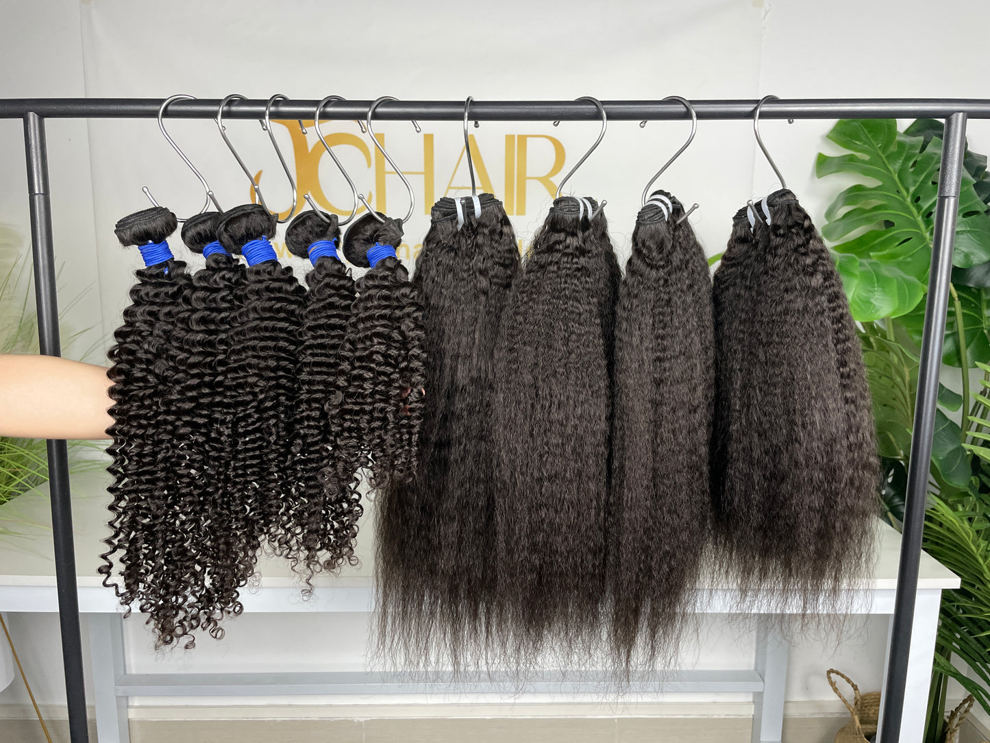 top raw cambodian hair bundle  #1B kinky straight