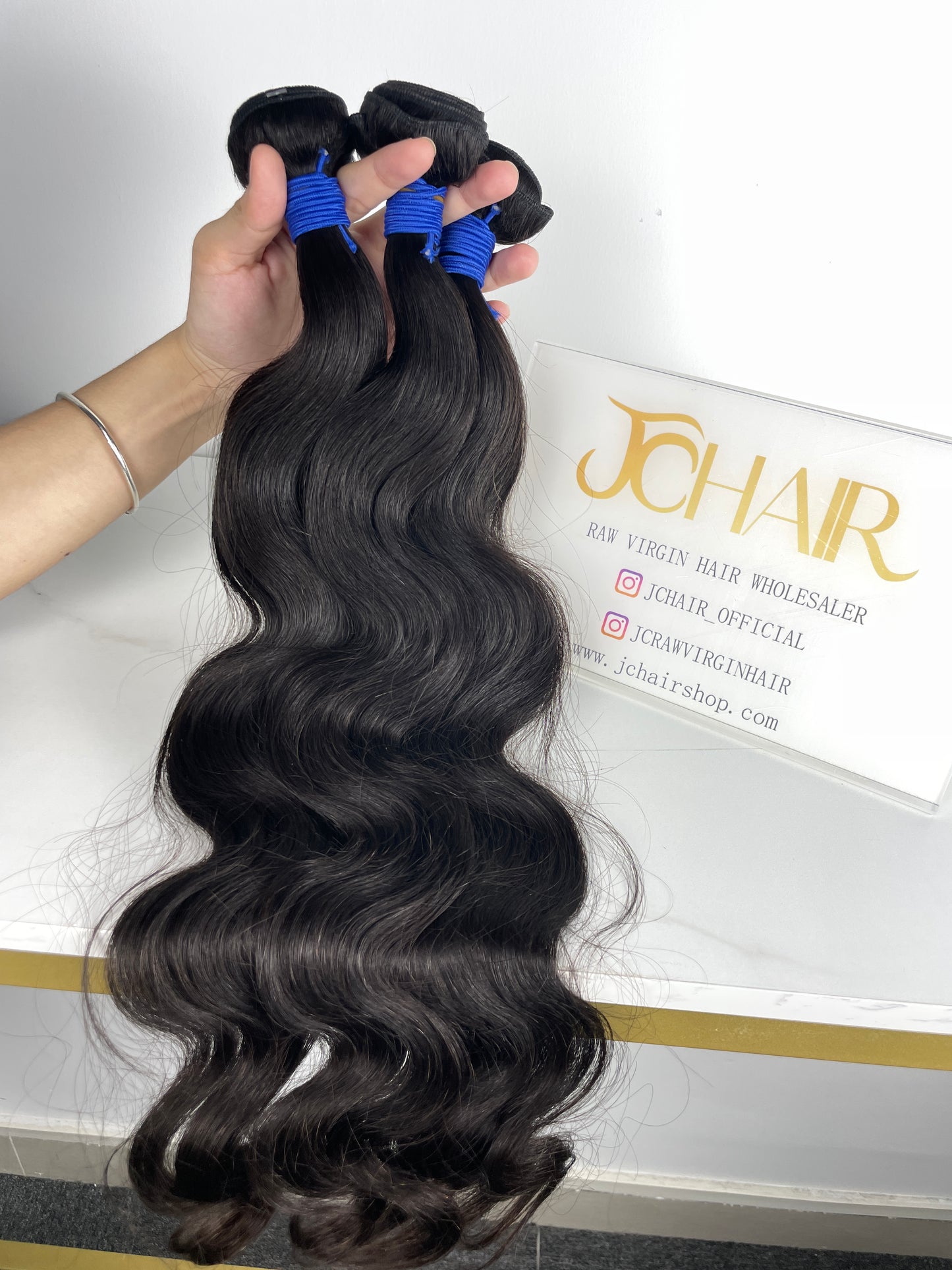 top raw cambodian hair bundle  #1B body wave